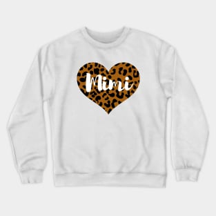 Cute Leopard Print Mimi Heart Crewneck Sweatshirt